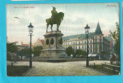 AK Malmö. Carl X Gustafs staty.