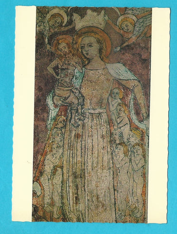 AK Kirche zu Mariapfarr. Gotisches Fresko aus dem dritten Viertel des 14. Jh. Schutzmantelmadonna mit Schmerzensmann.