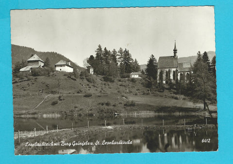 AK Leonharditeich mit Burg Grünfels St. Leonhardkirche.