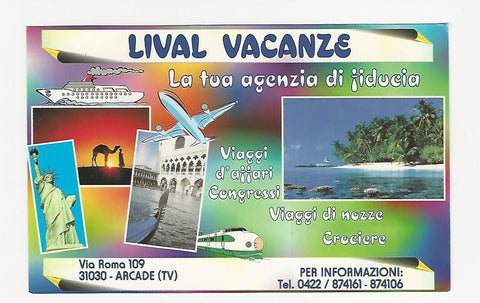 AK Lival Vacanze. La tua agenzia di fiducia. Arcade, Via Roma 109.