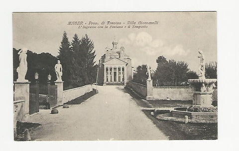 AK Maser - Villa Giacomelli. L'Ingresso con la Fontana e il Tempietto.