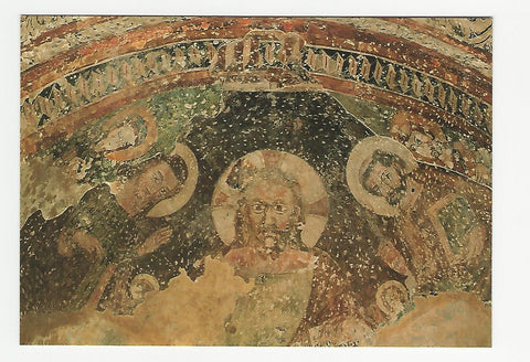 AK San Pietro di Feletto - La Pieve. Affresco nell'abside. Il Pantacreatore tra la Vergine e San Pietro.