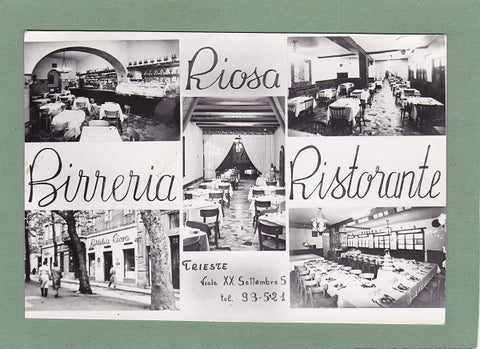 AK Trieste. Birreria Ristorante Riosa, Viale XX Settembre 5.