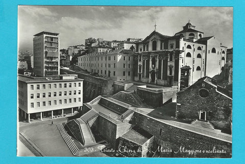 AK Trieste - Chiesa di S. Maria Maggiore e scalinata.