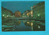 AK Trieste. Notturno del Canal Grande con la Chiesa di S. Antonio Nuovo e la Chiesa di S. Spiridione.