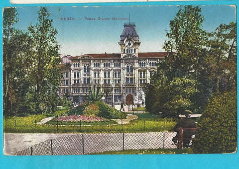 AK Trieste - Piazza Grande Municipio. (1914)