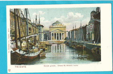 AK Trieste. Canale Grande. Chiesa St. Antonio nuovo.