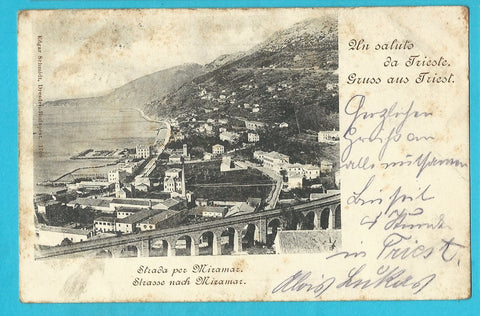 AK Un saluto da Trieste. Strada per Miramar.