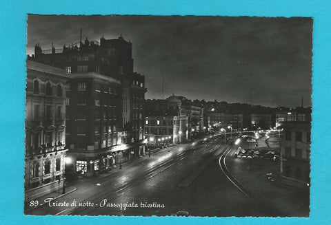 AK Trieste di notte - Passeggiata triestina.
