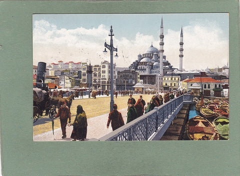 AK Istanbul. Briefmarken mit Stempeln (am 17.V.1918 in Stamboul).