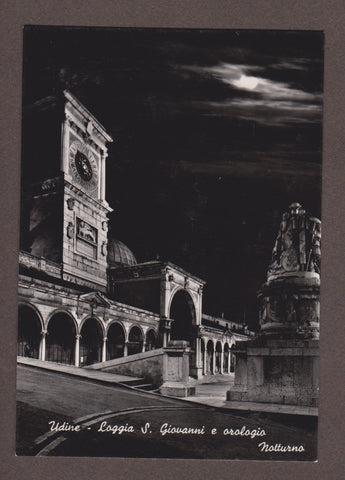 AK Udine - Loggia S. Giovanni e orologio. Notturno.