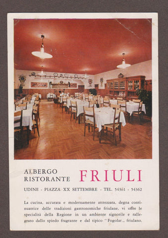 AK Udine. Albergo Ristorante Friuli. Piazza XX Settembre.