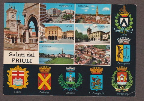 AK Saluti dal Friuli. (Udine, Pordenone, Codroipo, Sacile, Cervignano, Latisana, San Giorgio N.)