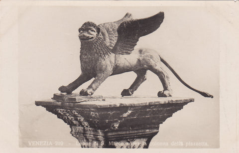 AK Venezia - Leone di S. Marco sopra la colonna della piazzetta.