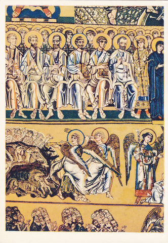 AK Torcello. Cattedrale - Il Giudizio finale - particolare Apostoli e Santi. Mosaico bizantino sec. XII.