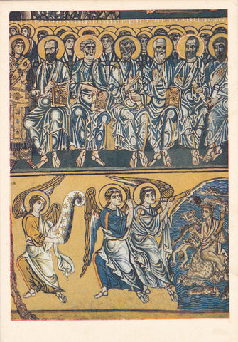 AK Torcello. Cattedrale - Il Giudizio finale - particolare Apostoli e Santi. Mosaico bizantino sec. XII.