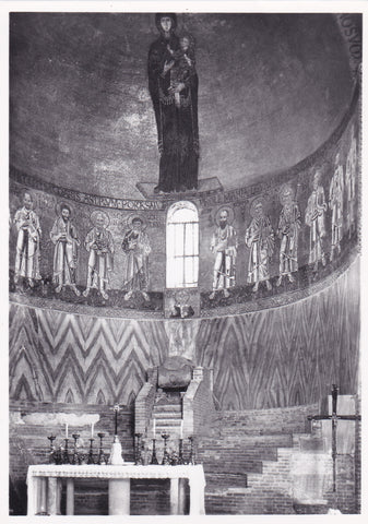 AK Venezia - Torcello - Cattedrale - Interno. La sedia di Attila, il mosaico della B. Vergine e dei 12 Apostoli.