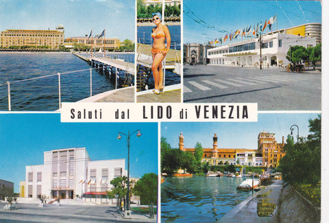 AK Saluti dal Lido di Venezia.