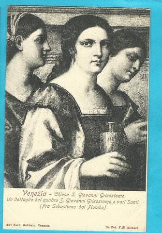 AK Venezia - Chiesa S. Giovanni Grisostomo. Un dettaglio del quadro S. Giovanni Grisostomo e vari Santi (Fra Sebastiano dal Piombo)