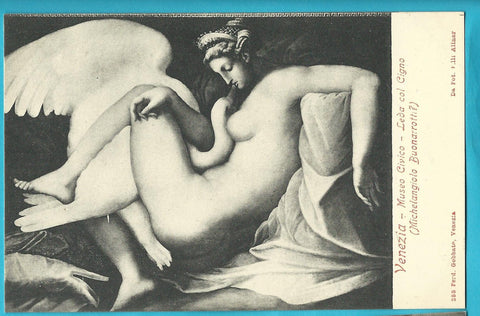 AK Venezia - Museo Civico - Leda col Cigno (Michelangelo Buonarrotti?)