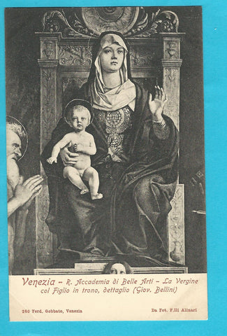 AK Venezia - R. Accademia di Belle Arti - La Vergine col Figlio in trono, dettaglio (Giov. Bellini)