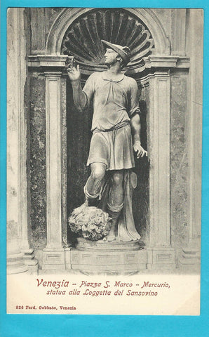 AK Venezia. Piazza S. Marco - Mercurio, statua alla Loggetta del Sansovino.