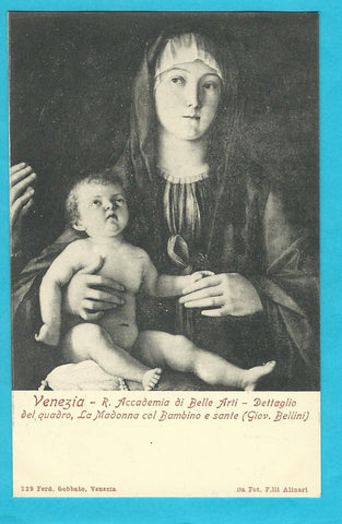 AK Venezia - R. Accademia di Belle Arti - Dettaglio del Quadro, La Madonna col Bambino e sante (Giov. Bellini)