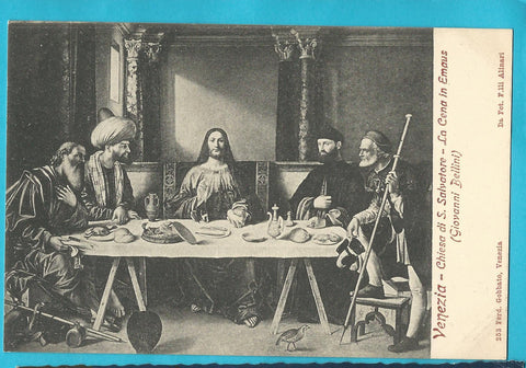 AK Venezia - Chiesa di S. Salvatore - La Cena in Emaus. (Giovanni Bellini)