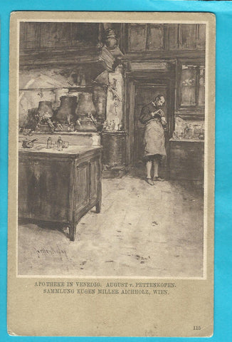 AK Apotheke in Venedig. August v. Pettenkopfen. Sammlung Eugen Miller Aichholz, Wien.