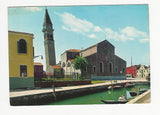 AK Burano. La Cattedrale con il caratteristico campanile.