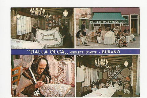 AK Burano. Dalla Olga. Merletti d'Arte.