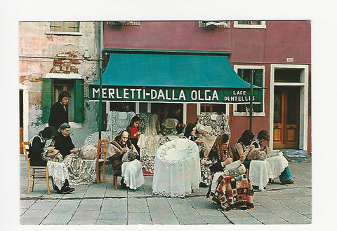 AK Burano. Dalla Olga. Merletti d'Arte.