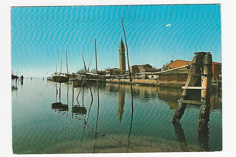 AK Burano - Veduta col campanile storto.