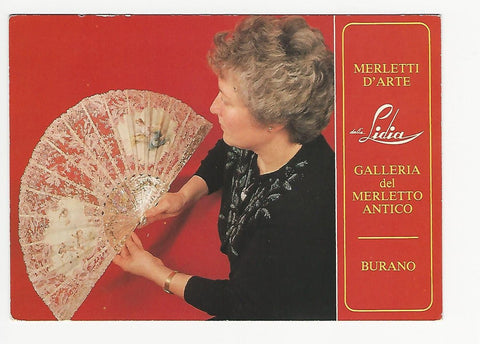 AK Burano. Dalla Lidia. Merletti D'Arte. Galleria del Merletto Antico.