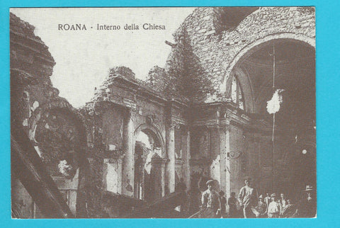 Reprint - AK Roana mille anni. Roana - rovine della chiesa nel 1918.