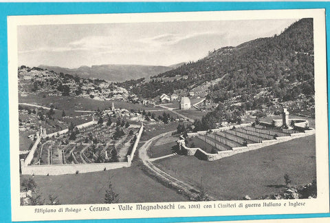 AK Altipiano di Asiago - Cesuna  - Valle Magnaboschi con il Cimiteri di guerra italiano e inglese.