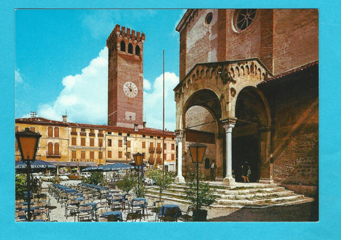 AK Bassano del Grappa. Piazza Garibaldi - Torre Ezzeliniana.