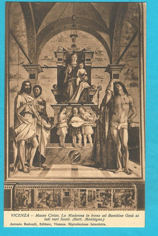 AK Vicenza - Museo Civico - La Maddalena in trono col Bambino Gesu ai lati vari Santi. (Bart. Montagna).