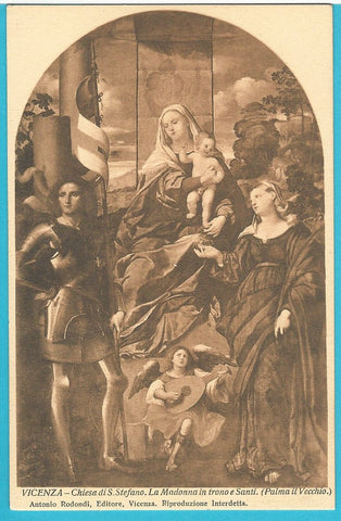 AK Vicenza - Chiesa di S. Stefano. la Madonna in trono e Santi (Palma il Vecchio).