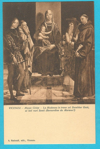 AK Vicenza - Museo Civico - La Maddalena in trono col Bambino Gesu, ai lati vari Santi (Bernardino da Murano ?)