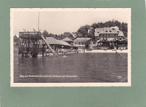 AK Egg am Faakersee Strandhotel Aschgan mit Strandbad.