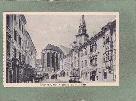 AK Villach – Hauptplatz mit Hotel Post.