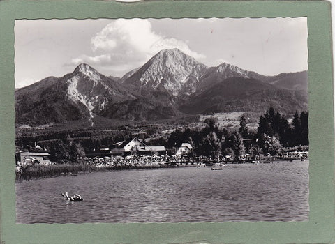AK Strandbad Egg am Faakersee mit Mittagskogel.