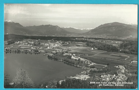 AK Blick vom Tabor auf Egg und Drobollach am Faakersee.