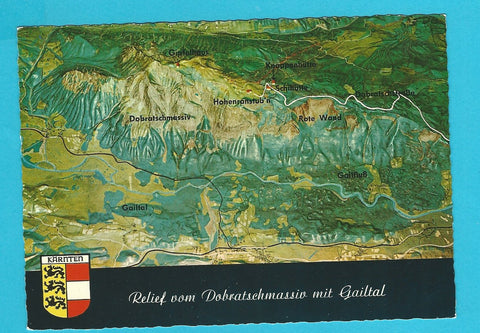 AK Relief vom Dobratschmassiv mit Gailtal. (Relief von Kärnten, Villach)