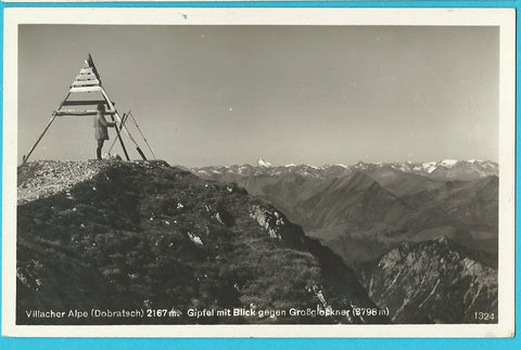 AK Villacher Alpe (Dobratsch). Gipfel mit Blick gegen Großglockner. (1928)