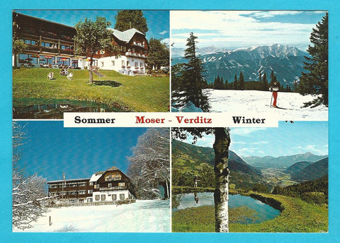 AK Einöde. Verditz bei Villach. Alpengasthof-Pension Moser. Hias und Hermine Lastin.