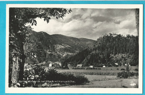 AK Ruine Landskron bei Villach mit Kanzelhöhe.