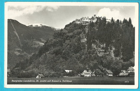 AK Burgruine Landskron, St. Andrä mit Kanzel u. Gerlitzen.