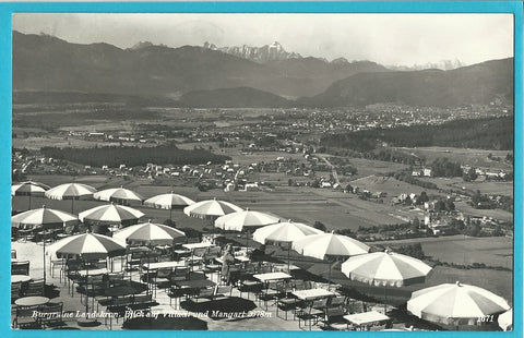 AK Burgruine Landskron. Blick auf Villach und Mangart.